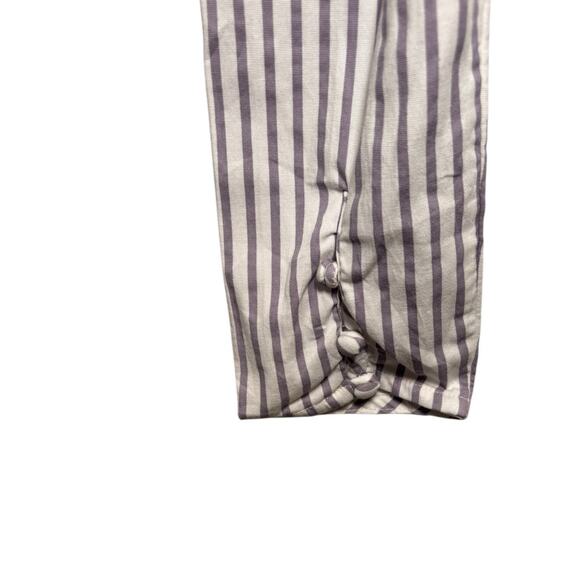 Free People Caroline Stripe Top Neutral Puff Sleeve Blouse Boat Neck Sz M NEW - Picture 5 of 9